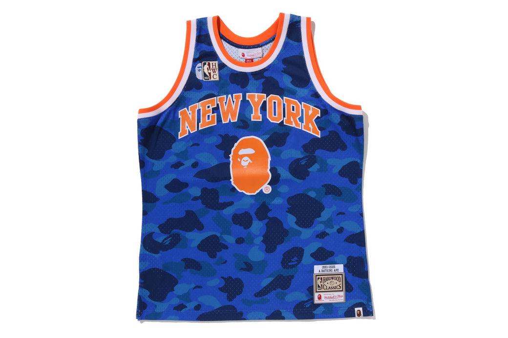 BAPE X M&N NBA 】NEW YORK KNICKS SWINGMAN JERSEY | bape.com