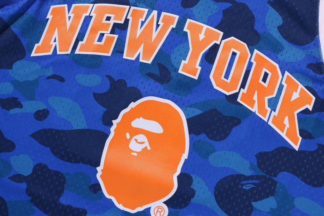 BAPE X M&N NBA 】NEW YORK KNICKS SWINGMAN JERSEY | bape.com