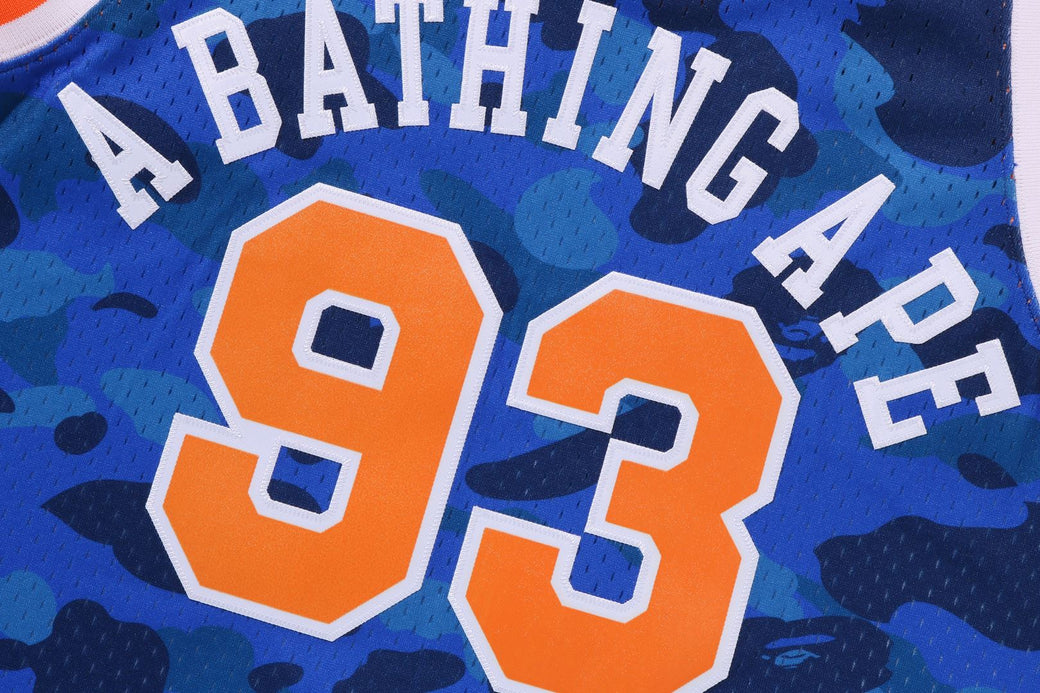 BAPE X M&N NBA 】NEW YORK KNICKS SWINGMAN JERSEY | bape.com