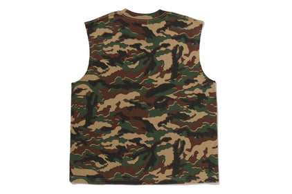 GLITCH WOODLAND CAMO HEAVY WASH BATHING APE CROPPED FIT TANK TOP