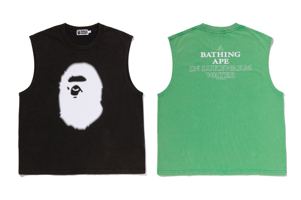 HEAVY WASH APE HEAD CROPPED FIT TANK TOP | bape.com