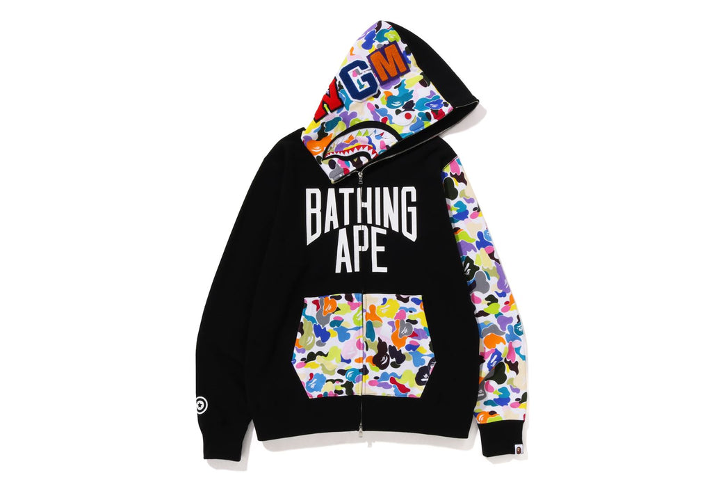 MULTI CAMO NYC LOGO SHARK FULL ZIP HOODIE