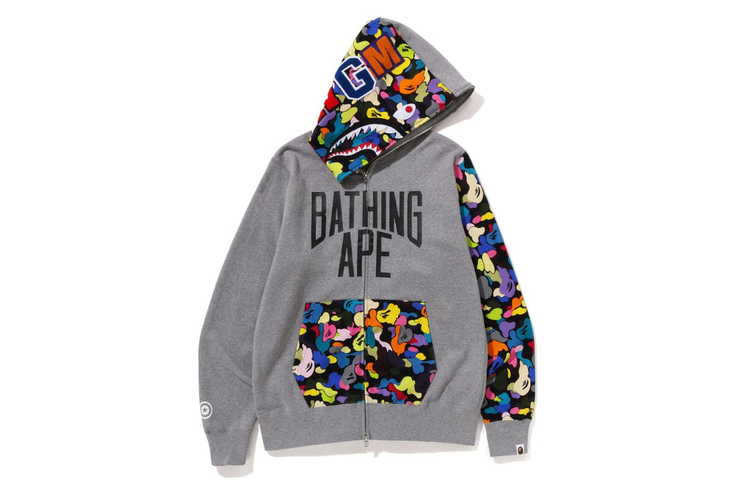 MULTI CAMO NYC LOGO SHARK FULL ZIP HOODIE