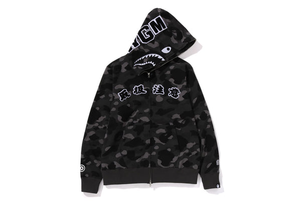 【 BAPE X BLACK EYE PATCH 】COLOR CAMO SHARK FULL ZIP HOODIE