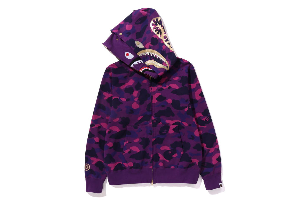 COLOR CAMO DOUBLE SHARK FULL ZIP HOODIE