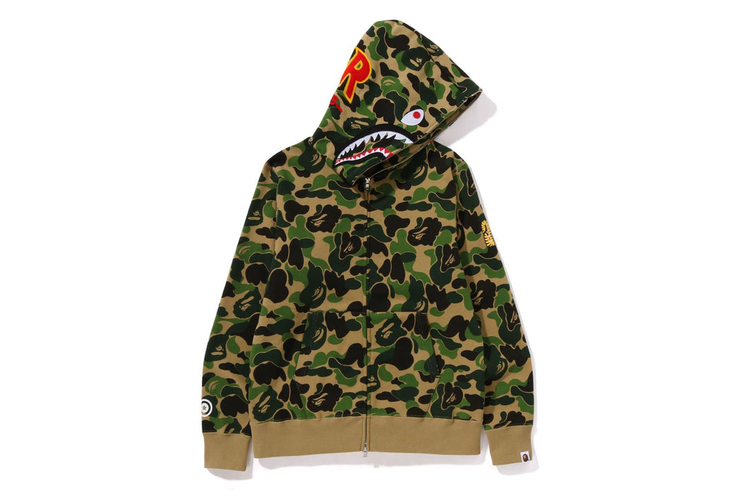 Bape full zip camo shark hoodie hotsell