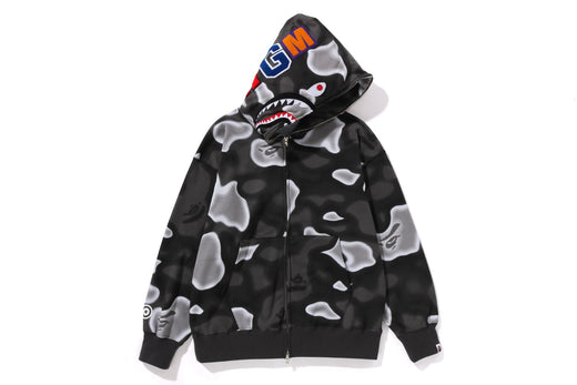 LIQUID CAMO SHARK RELAXED FIT FULL ZIP HOODIE | bape.com