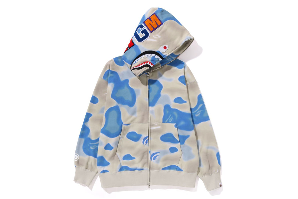 LIQUID CAMO SHARK RELAXED FIT FULL ZIP HOODIE | bape.com