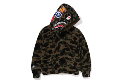 1ST CAMO CROCHET SHARK FULL ZIP HOODIE