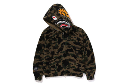 1ST CAMO CROCHET SHARK FULL ZIP HOODIE