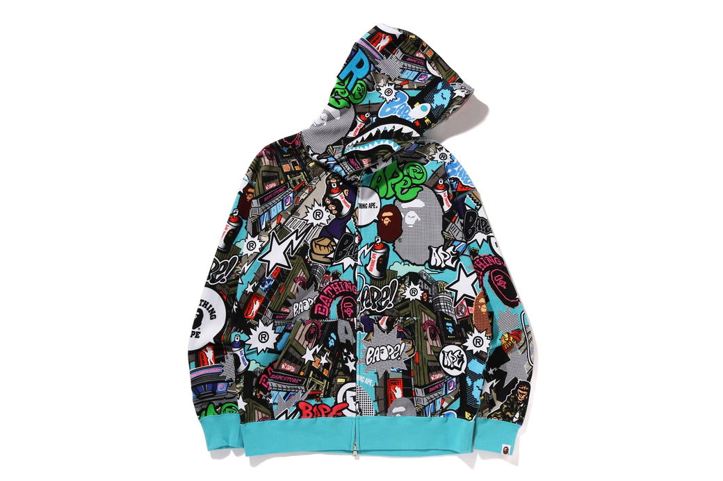 COMIC ART SHARK ZIP HOODIE bape