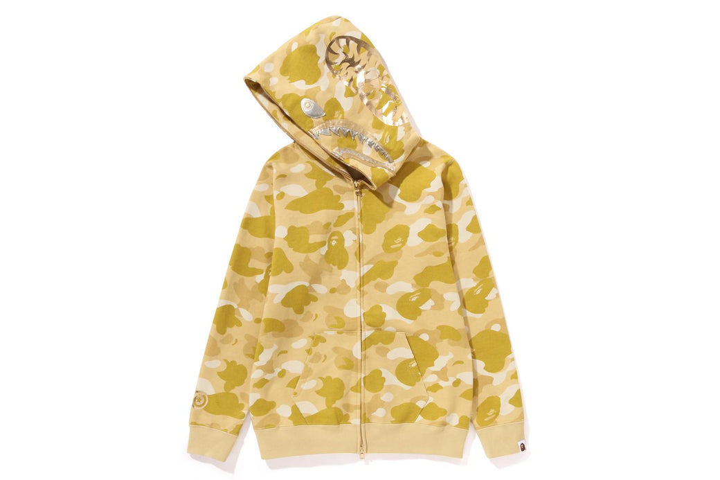 Color camo shark full zip outlet hoodie