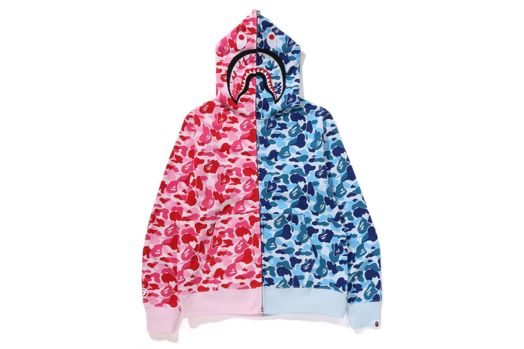 Pink Shark Bathing Ape ABC CAMO SEPARATE SHARK FULL ZIP HOODIE