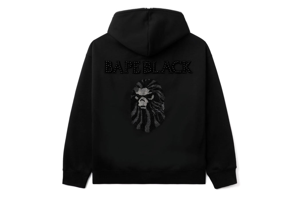 BAPE BLACK CRYSTAL LOGO FULL ZIP HOODIE