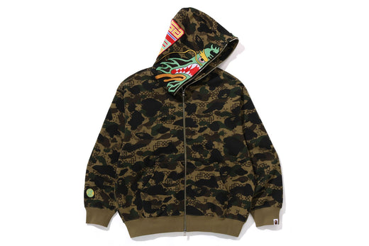 【 BAPE X CLOT 】CAMO SHARK RELAXED FIT FULL ZIP HOODIE