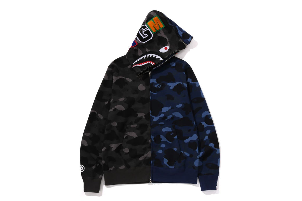 COLOR CAMO SEPARATE SHARK FZ HOODIE bape