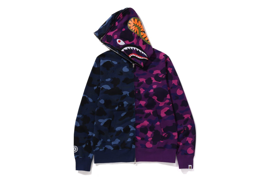 COLOR CAMO SEPARATE SHARK FZ HOODIE bape