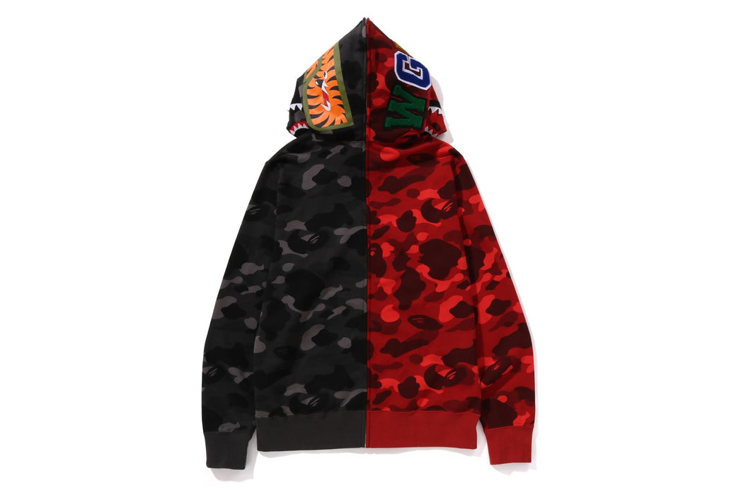 COLOR CAMO SEPARATE SHARK FZ HOODIE | bape.com