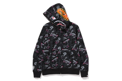 JAPANESE TATTOO CAMO SHARK FZ HOODIE