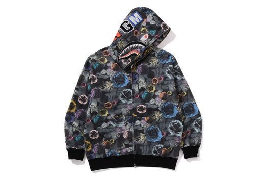 FLORAL CAMO SHARK RELAXED FIT FULL ZIP HOODIE | bape.com