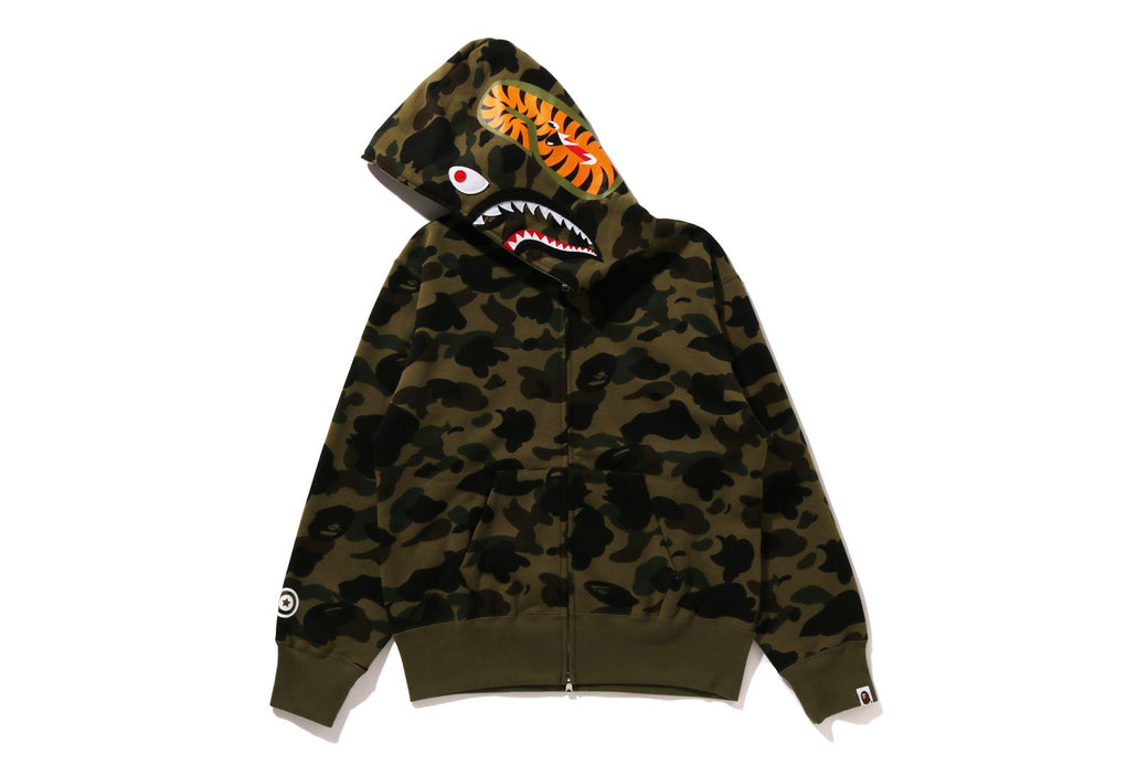 A BATHING APE(アベイシングエイプ) サイズ:M SHARK FULL ZIP UP CAMO せま HOODIE シャーク  フルジップアップ カモ フーディ パーカー カーキ/ブラウン 001LJB201024X【中古】【程度B】【カラーグリーン】【取扱店舗原宿】