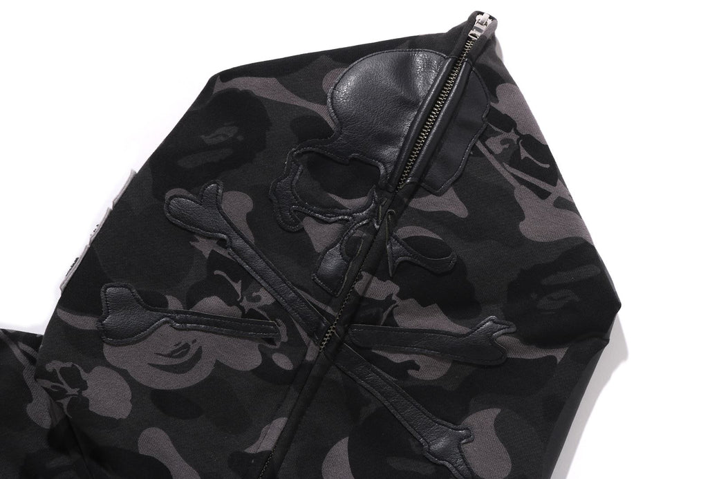 BAPE X MMJ 】SKULL CAMO RELAXED FIT FULL ZIP HOODIE 15TH