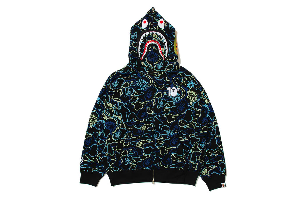 BAPE X 88RISING 】GLOW IN THE DARK CAMO SHARK FULL ZIP