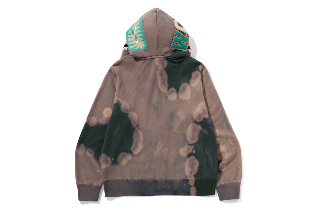 【A BATHING APE】SHARK FULL ZIP HOODIE バイカラー 緑紫 M A BATHING APE】SHARK FULL ZIP HOODIE バイカラー 緑紫 M