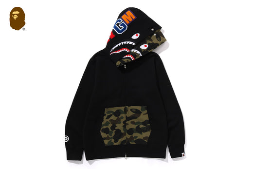 1ST CAMO SHARK FULL ZIP DOUBLE HOODIE