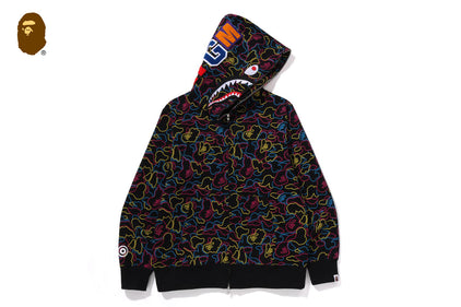 NEON CAMO SHARK FULL ZIP HOODIE