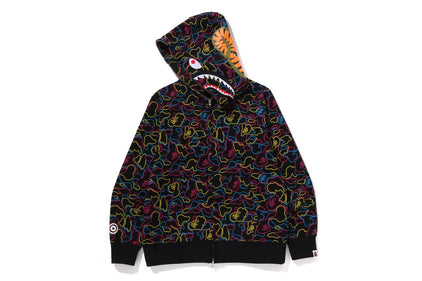 NEON CAMO SHARK FULL ZIP HOODIE