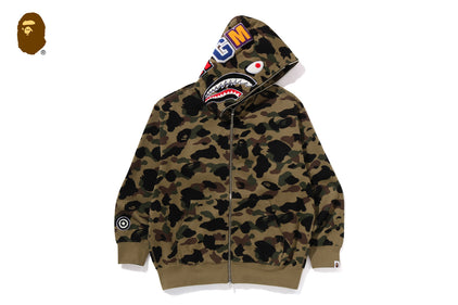 1ST CAMO JACQUARD SHARK RELAXED FIT FULL ZIP HOODIE