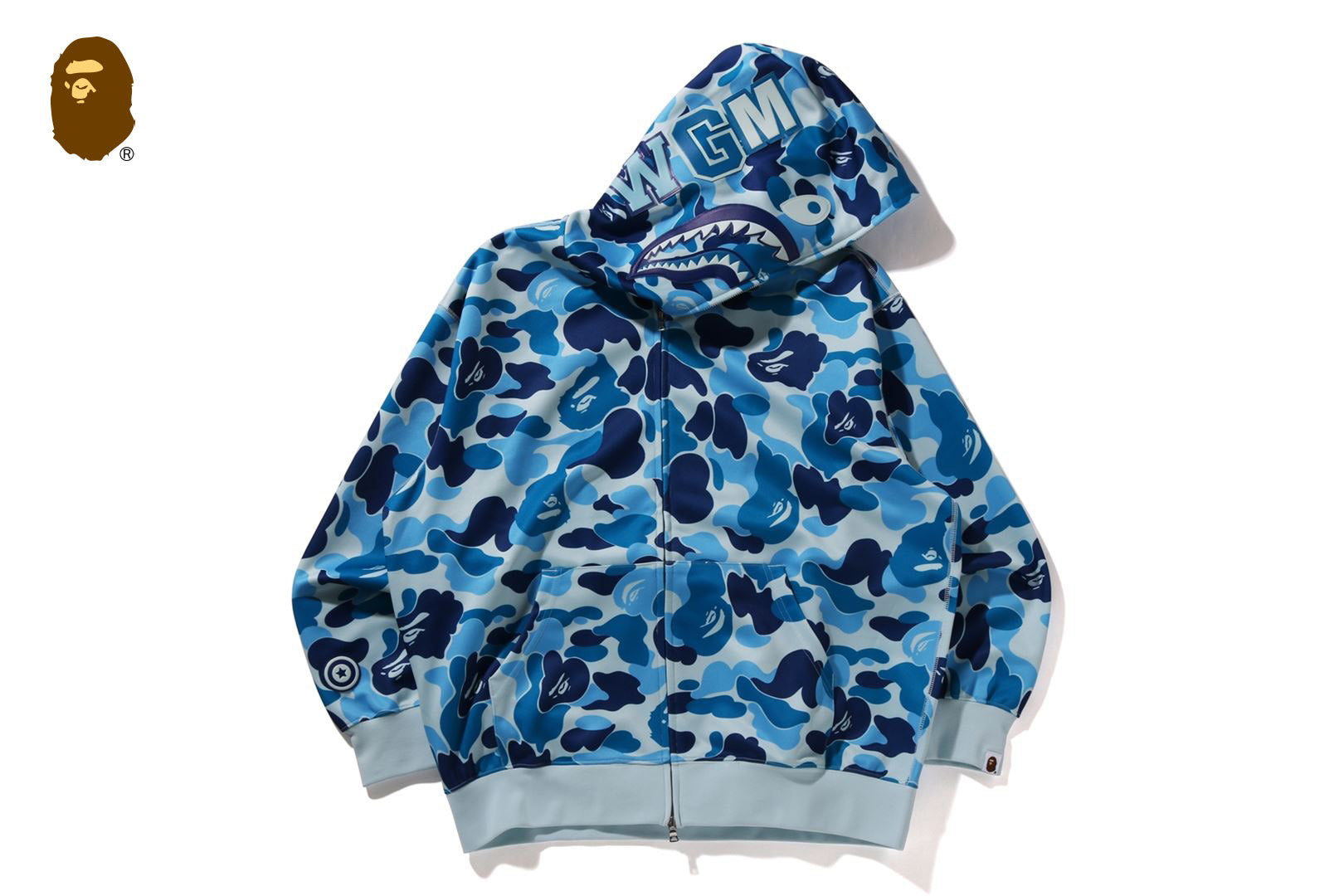 ABC CAMO POLYESTER RELAXED FIT SHARK FULL ZIP HOODIE | bape.com ABC CAMO POLYESTER RELAXED FIT SHARK FULL ZIP HOODIE | bape.com