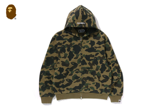 1ST CAMO HEAVY WASH CROPPED FIT ZIP HOODIE