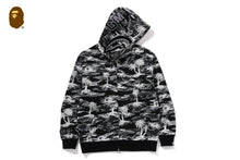 PALM TREE CAMO RELAXED FIT SHARK FULL ZIP HOODIE