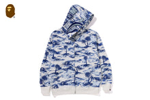 PALM TREE CAMO RELAXED FIT SHARK FULL ZIP HOODIE