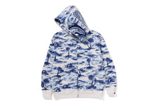 PALM TREE CAMO RELAXED FIT SHARK FULL ZIP HOODIE