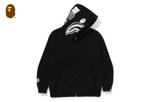 COLLEGE MONOGRAM RELAXED FIT SHARK FULL ZIP HOODIE