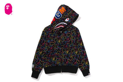 NEON CAMO SHARK FULL ZIP HOODIE