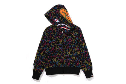 NEON CAMO SHARK FULL ZIP HOODIE