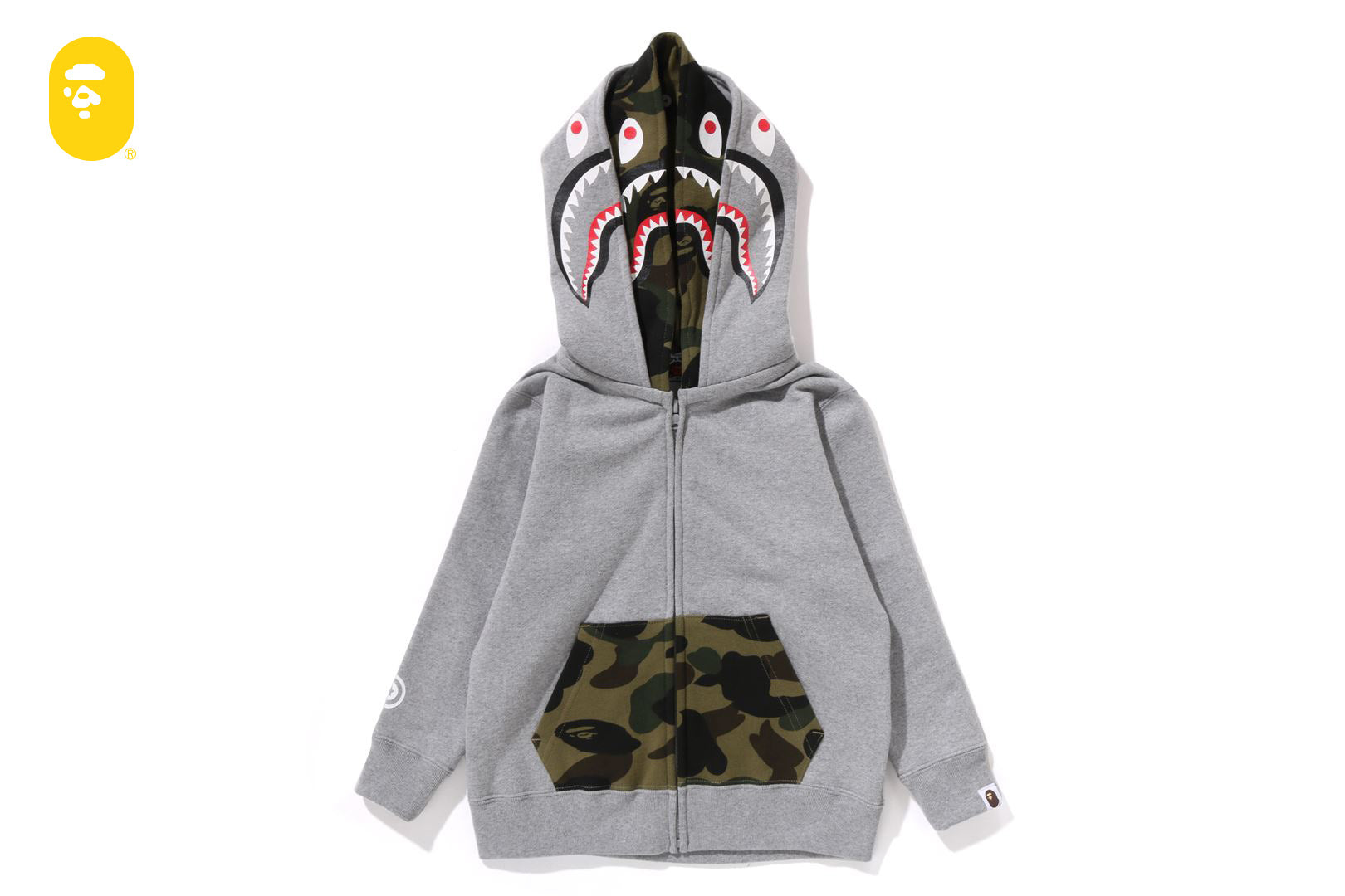 【A BATHING APE】3色展開 1ST CAMO SHARK ZIP DOUBLE HOODIE 001ZPL301007_BLK_B_e4710b46-