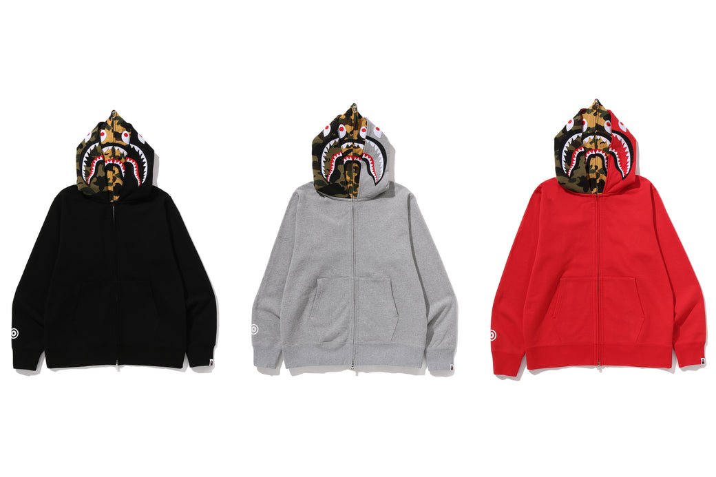 SHARK FULL ZIP DOUBLE HOODIE | bape.com