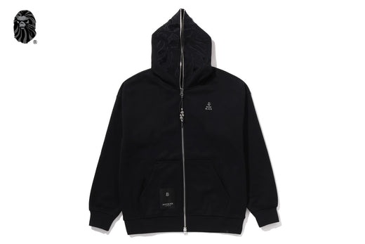 FUR PATCH ZIPPED HOODIE