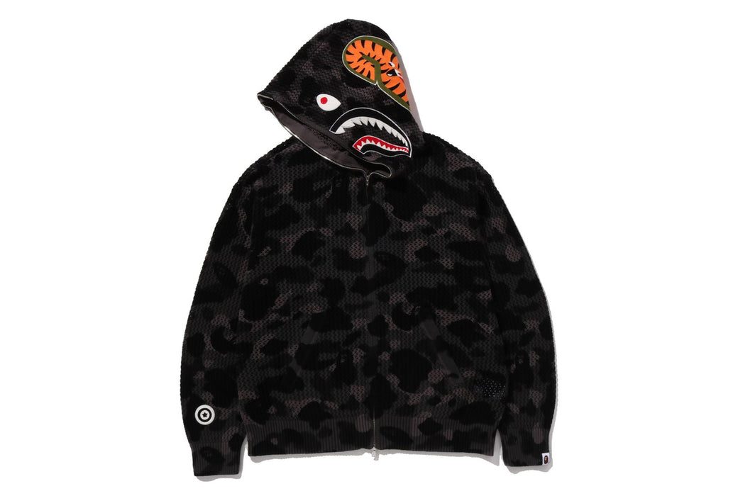 COLOR CAMO CROCHET RELAXED FIT SHARK FULL ZIP HOODIE | bape.com