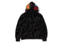 COLOR CAMO CROCHET RELAXED FIT SHARK FULL ZIP HOODIE