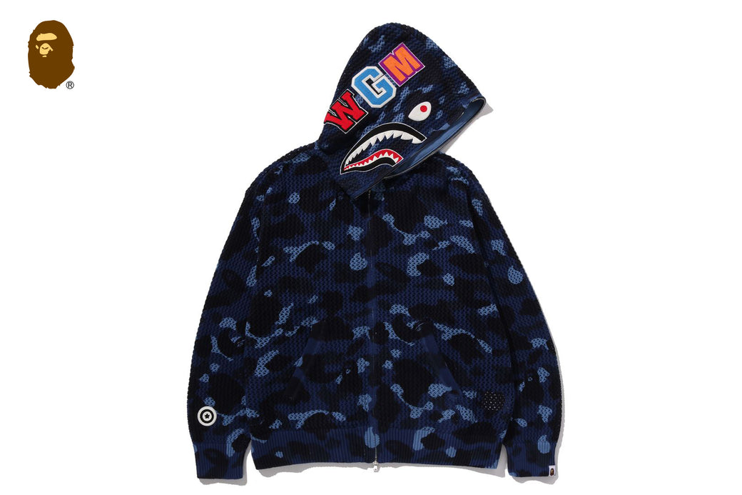 COLOR CAMO CROCHET RELAXED FIT SHARK FULL ZIP HOODIE | bape.com