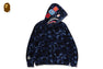 COLOR CAMO CROCHET RELAXED FIT SHARK FULL ZIP HOODIE