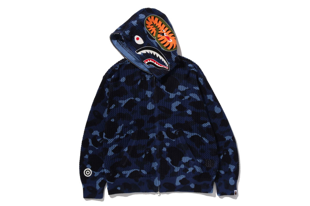 COLOR CAMO CROCHET RELAXED FIT SHARK FULL ZIP HOODIE | bape.com