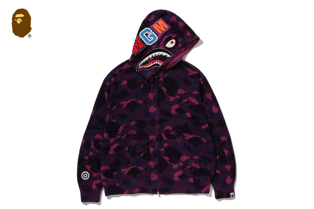 COLOR CAMO CROCHET RELAXED FIT SHARK FULL ZIP HOODIE | bape.com