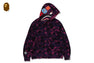 COLOR CAMO CROCHET RELAXED FIT SHARK FULL ZIP HOODIE